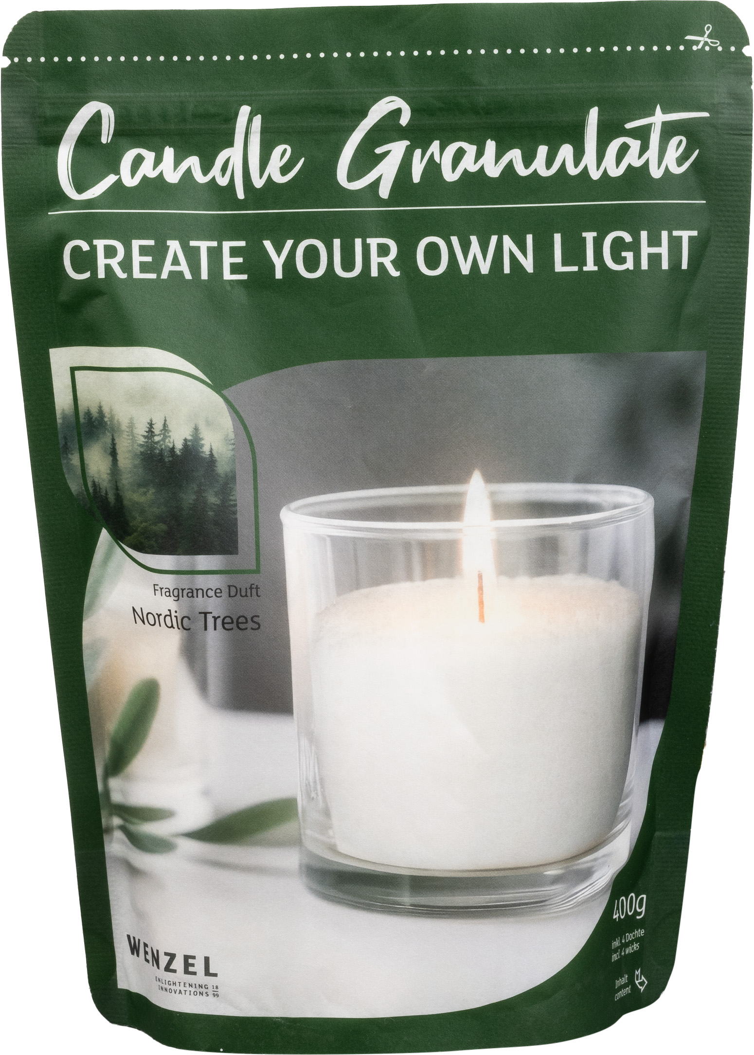 WENZEL Kerzengranulat 400 g – Nordic Trees – Bild 2