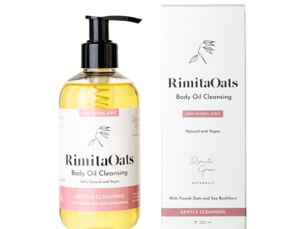 RimitaOats Body Oil Cleaning – sanftes Reinigungsöl für trockene und empfindliche Haut aus Finnland