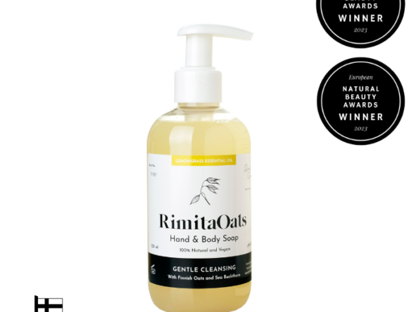 RimitaOats Bio Hand- und Körperseife mit Lemongrass – milde Flüssigseife für trockene Haut