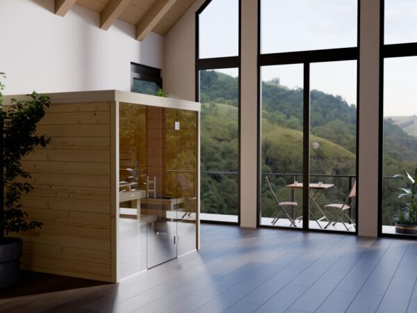 innensauna ben glasfront, indoor sauna mit glasfront, innensauna kaufen deutschland, innensauna ben innenraum glasfront, sauna indoor wellness, glasfront sauna komfort, innensauna holz und glas detail, sauna glasfront design, glasfront sauna material, innensauna sitzbank ergonomisch, sauna innenbereich komfort, indoor sauna relax