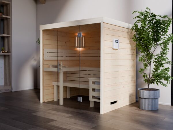 Innensauna mit Glasfront, Sauna mit Glasfront, Relaxklusiv, innensauna ben glasfront, indoor sauna mit glasfront, innensauna kaufen deutschland, innensauna ben innenraum glasfront, sauna indoor wellness, glasfront sauna komfort, innensauna holz und glas detail, sauna glasfront design, glasfront sauna material, innensauna sitzbank ergonomisch, sauna innenbereich komfort, indoor sauna relax