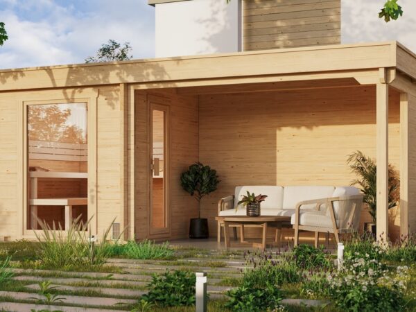 Gartensauna SANDRA 5823, Sauna, Sauna kaufen, Sauna für Außenbereich, Sauna für Garten, Sauna mit Terrasse, Sauna mit Weranda, premium gartensauna sandra 5823, outdoor sauna garten, gartensauna kaufen deutschland