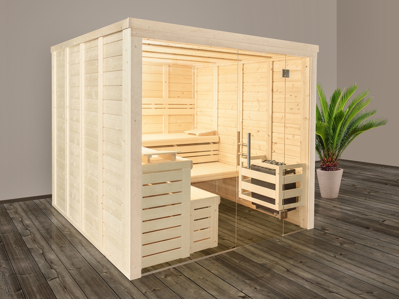 Premium Innensauna DANIEL aus Holz für Zuhause
