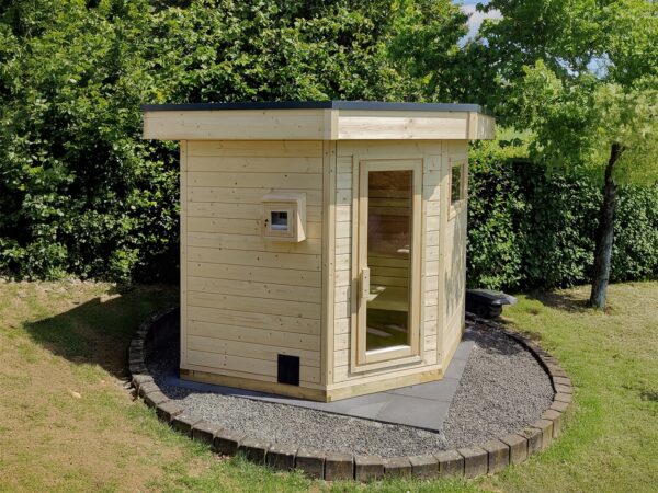 Premium Gartensauna FRANCIS 5-Eck für Garten und Ferienhaus