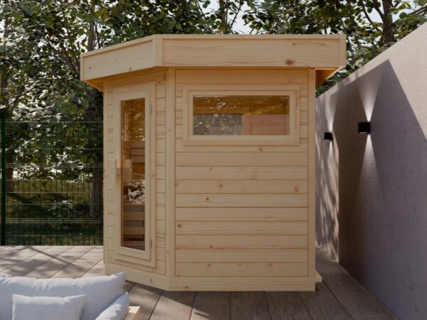 Premium Gartensauna FRANCIS 5-Eck für Garten und Ferienhaus