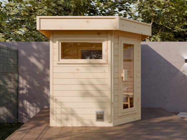 Premium Gartensauna FRANCIS 5-Eck für Garten und Ferienhaus