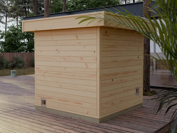 FRANCIS 4-Eck Außensauna Massivholz für Garten und Außenbereich