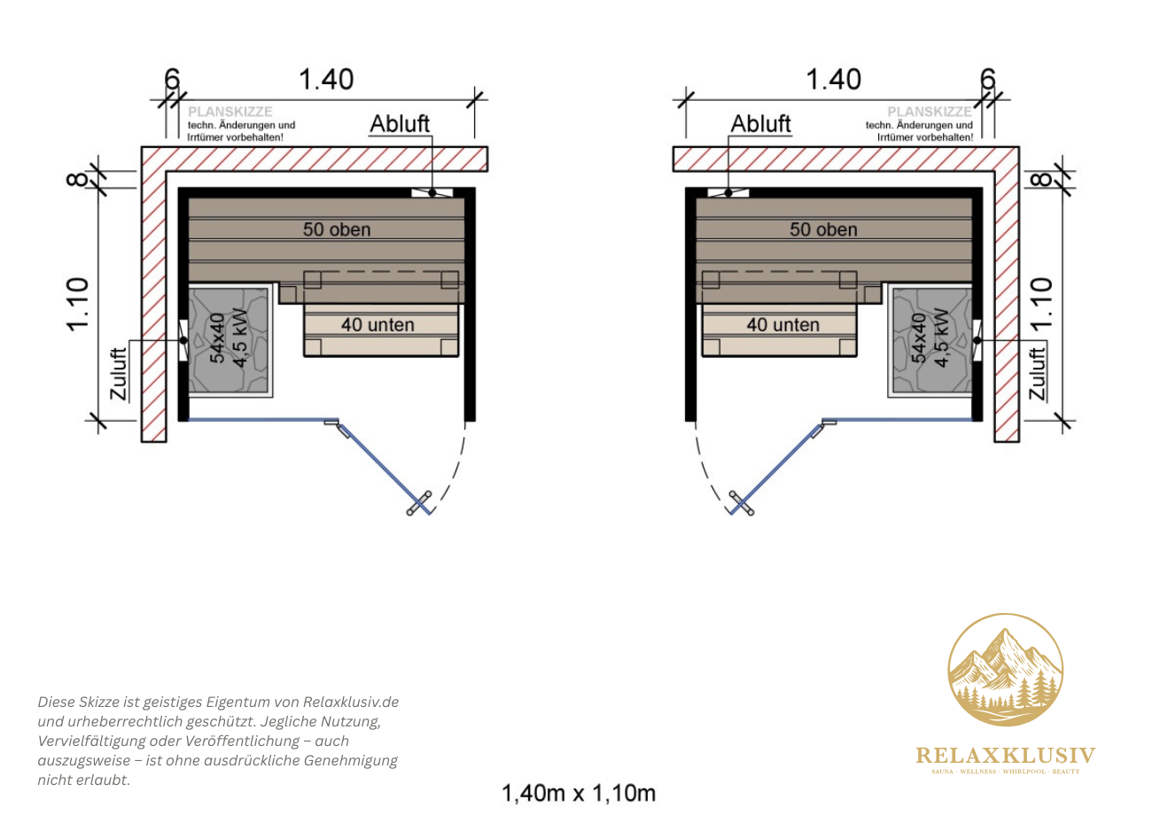 Innensauna für Zuhause 2-4 Personen – Heimsauna DANIEL mit Glasfront – Bild 9
